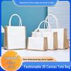 Waterproof Canvas & Linen Handheld Tote Bag - Fashionable & Blank Design