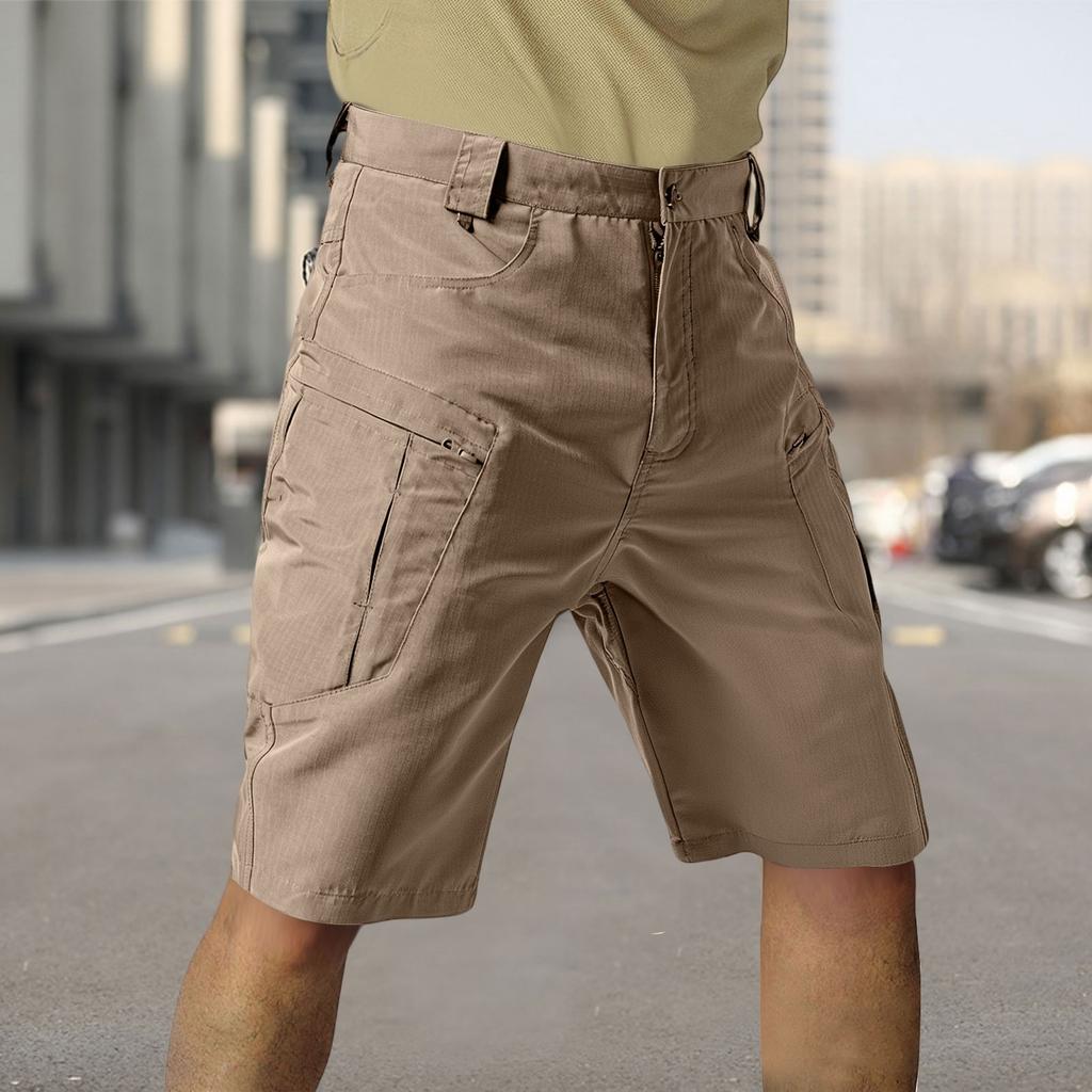 Men's  Ripstop Utility  Cargo Shorts - Multi-Pocket, Abrasion-Resistant, Breathable - Hiking, Camping, Construction