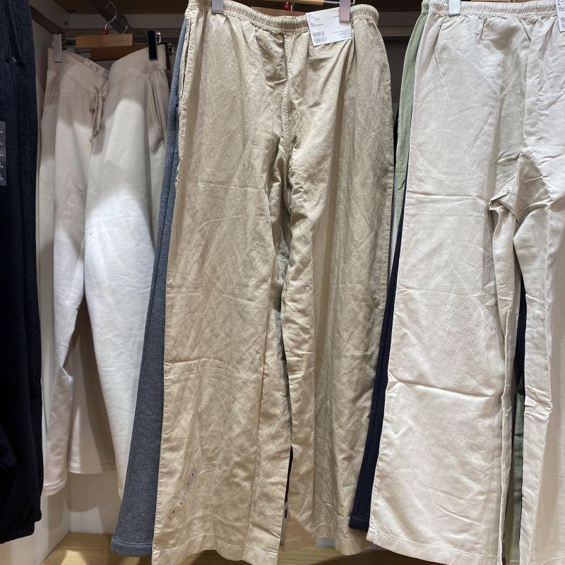 

Women s Linen Blend Elastic Pants/Casual Pants Elastic Waist Loose Pants Straight-leg Pants R477006/473791 Dark beige L