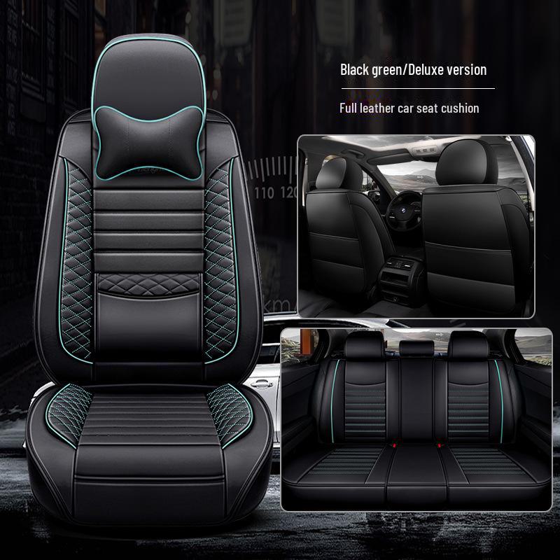 Full-Cover Leather Car Seat Cushion - Ice Silk, Universal Fit, Five Seats