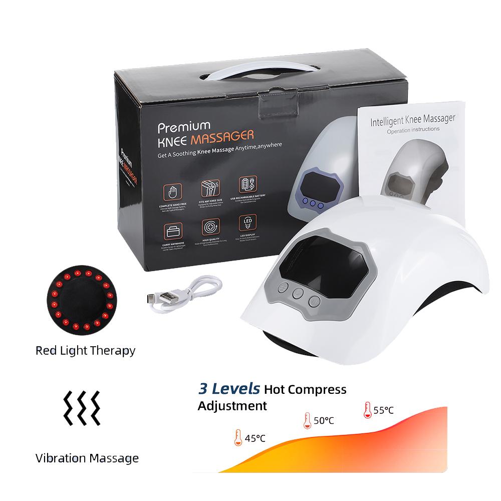 Electric Infrared Heating Knee Massager Rechargeable Red Light Warm Knee Pad Shoulder Brace Joint Vibration Blood Circulation