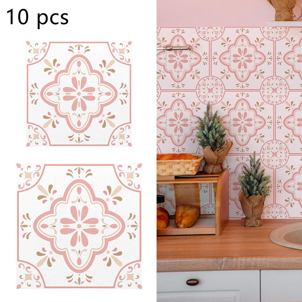 Pink Pattern Stickers Waterproof Tile Stickers DIY Decoration