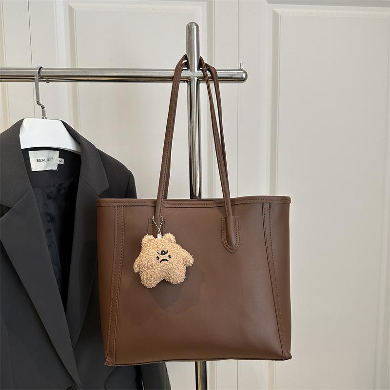 Simple Style Faux Leather Large Capacity Tote Bag for Women Fashionable Work Shoulder Handbag CLE