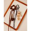 Cross-border explosion ins exquisite cartoon plush bear bag pendant velvet love flower versatile keychain pendant
