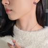 S925 Sterling Silver Natural Amethyst Sugar Tower Square Necklace Women's Simple Versatile Collarbone Chain Clear Sense Jewelry Set