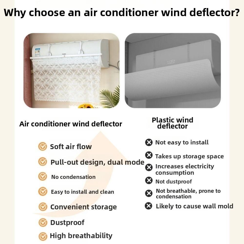 Retractable Air Conditioner Guide Cover Lace Air Conditioning Baffle  Bedroom