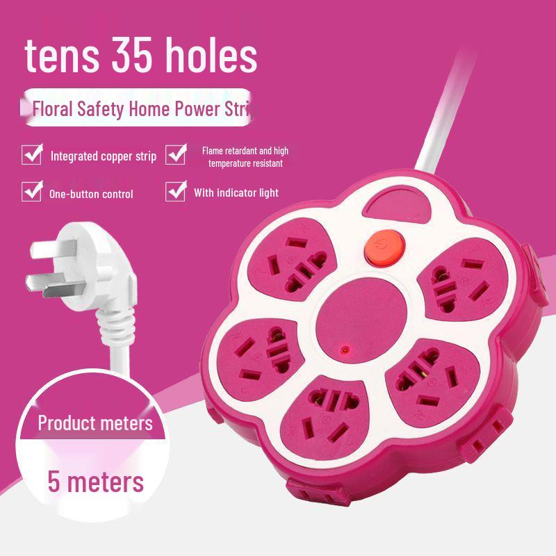 Creative USB Multi-Hole Power Strip with Anti-Leakage Socket for Dorm & Home