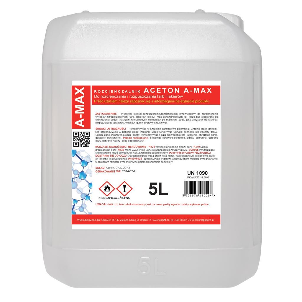 Solvente rimuovi smalto all'acetone AMAX 5L
