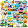 50 Outdoor Travel Series Stickers European and American Trendy Stickers Ins Suitcase Notebook Graffiti Stickers