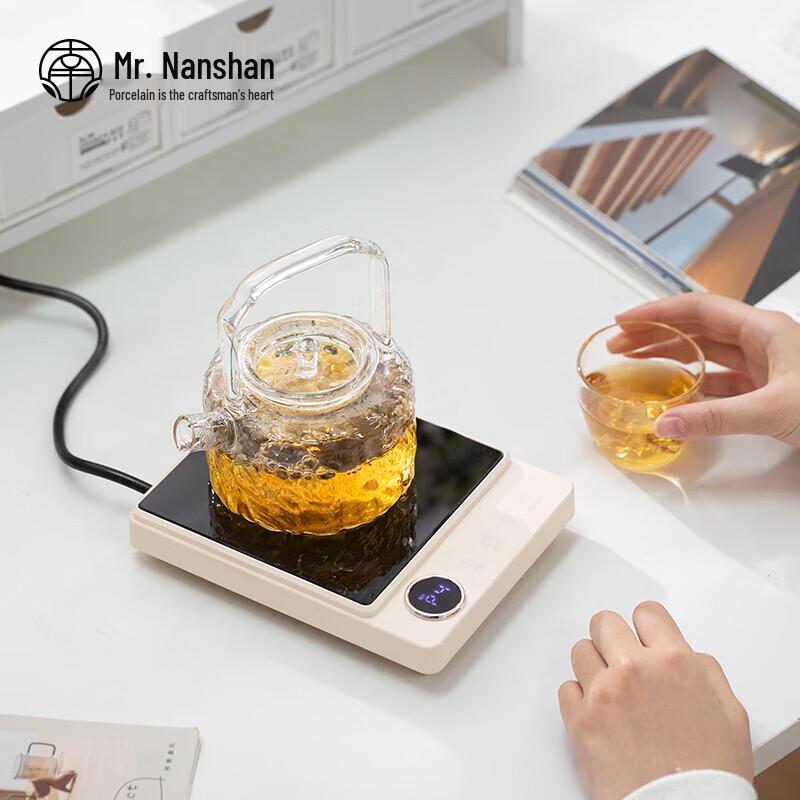 Japanese Style Glass Teapot with Blue & Gold Accents