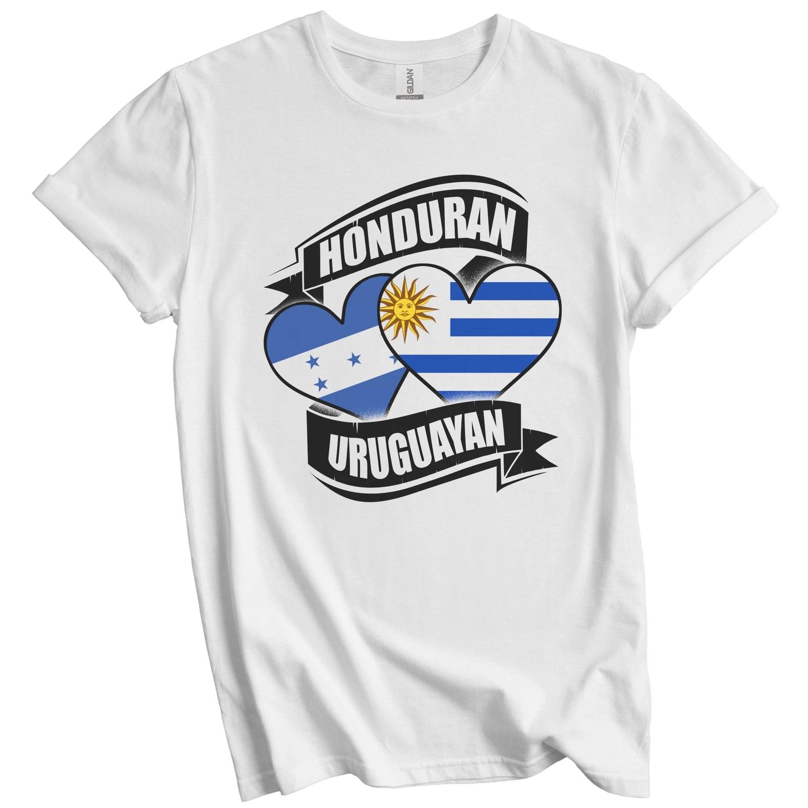 Honduran Uruguayan Hearts Honduras Uruguay Flags T-Shirt S