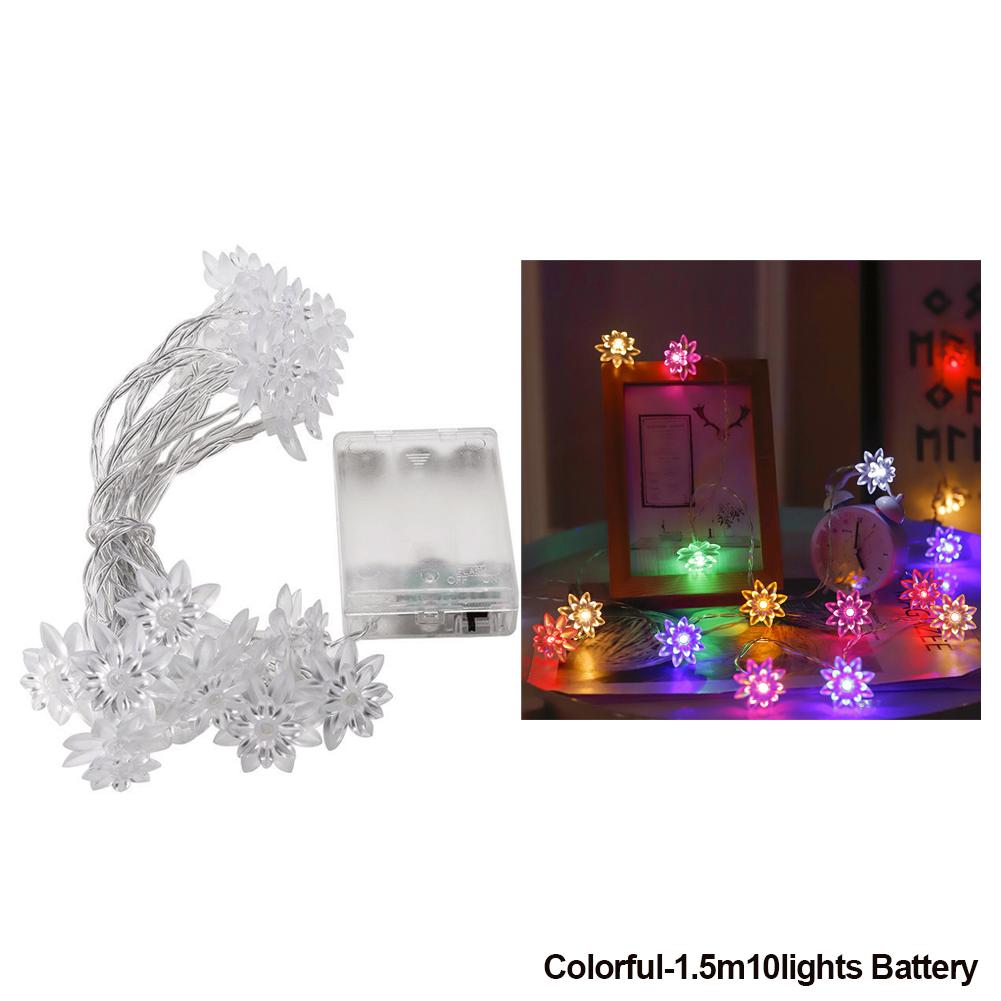 1.5m/3m Lotus Flower LED Light String Wedding Fairy Lights Garland for Christmas Holiday Party Garden Decoration Lights