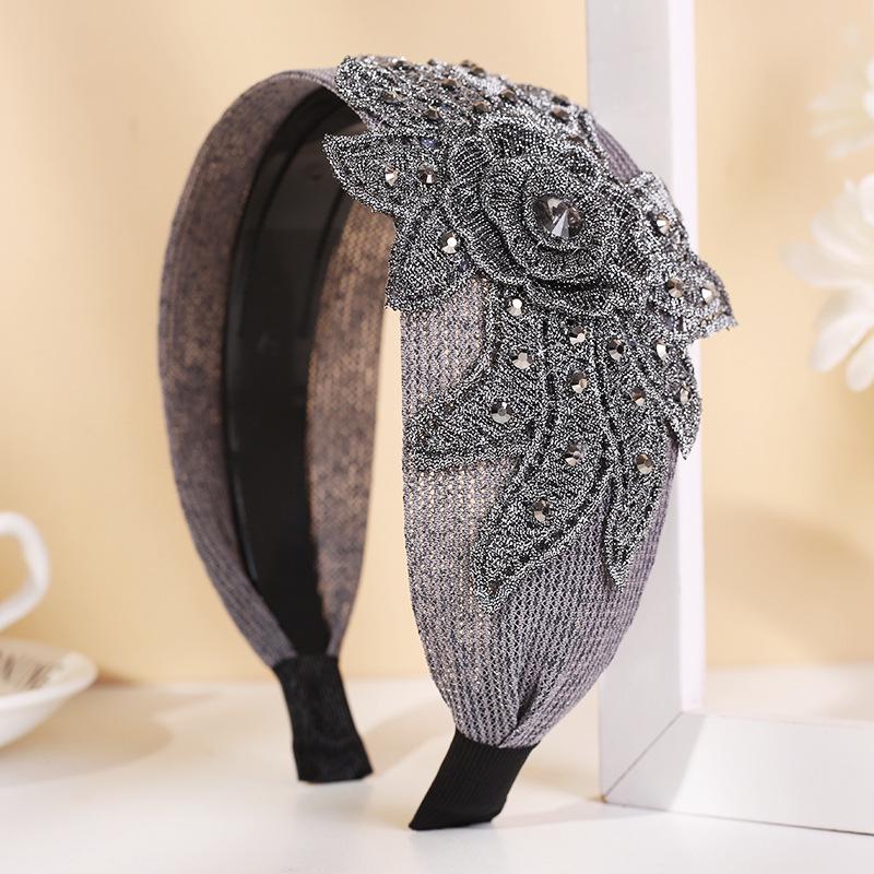Korean Rhinestone Wide Headband - Breathable, Versatile Hair Accessory