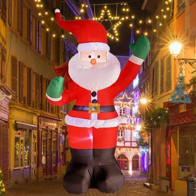 Zaino Babbo Natale Decorazione Natalizia Giocattoli Gonfiabili Con Luce LED Modello Gonfiabile 1.8M Regalo per le Feste Decorazione Interna Esterna
