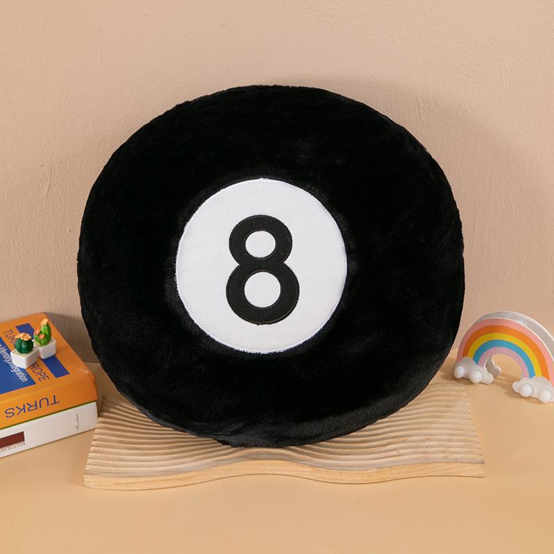 Custom Black 8 Ball Pillows Shape Cushions Logo Covers Decoration Home Sofa Designer Round Throw Pillow