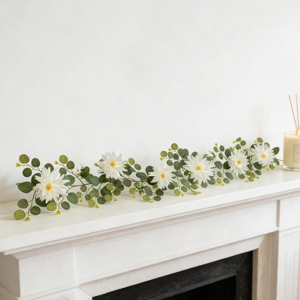 Romantic Eucalyptus Leaf Money Leaf Vine Plastic Realistic Chrysanthemum Vine Handmade Lifelike Fake Hanging Plants Scene Layout