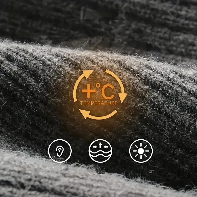 Fleece Winter Hat Knitted Soft Men's Beanie Warm Cap Outdoor Winter Ski Hat