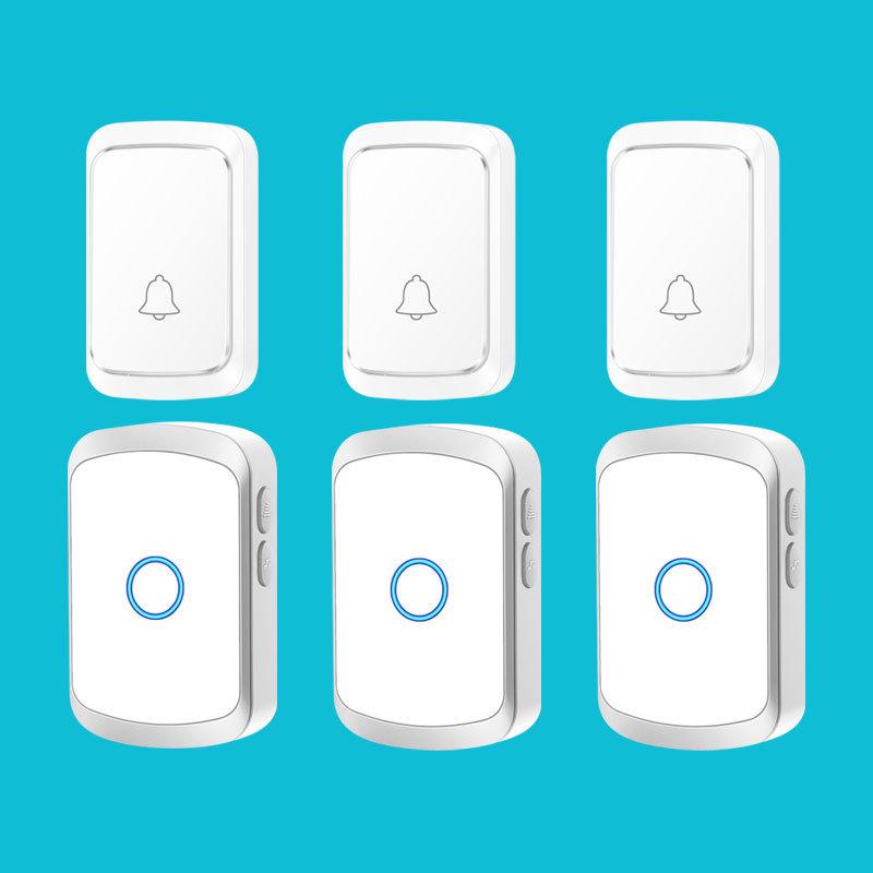 Wireless Plug-Free Doorbell, Ultra Long Range, Smart Remote Control, Battery Powered for Home and Elderly Use