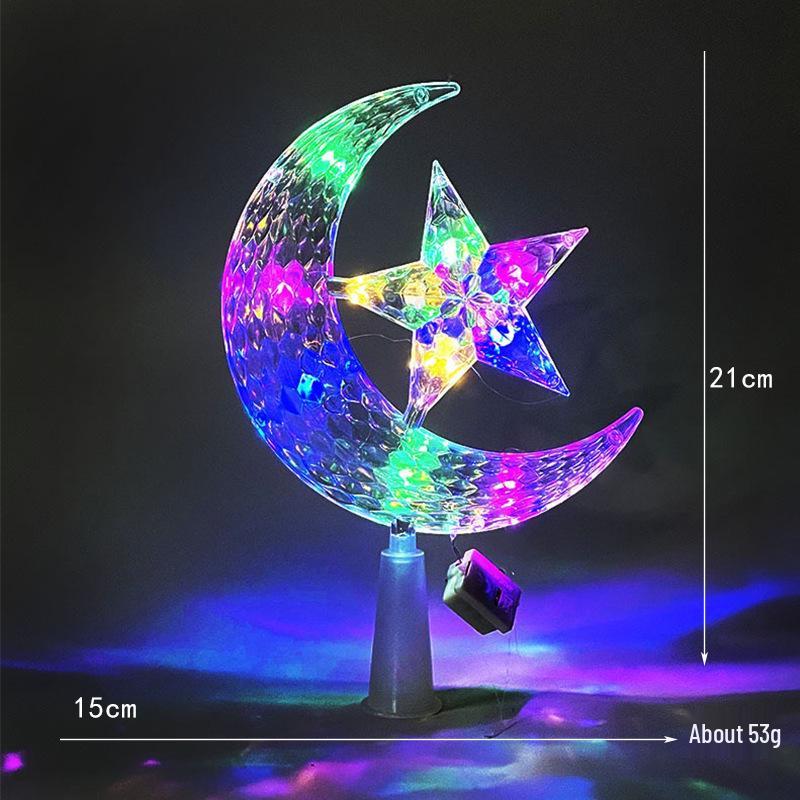 Christmas Transparent Luminous Star Tree Topper - Light-up Five-Pointed Decoration