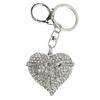 Rhinestone Heart Shaped Key Chain Zinc Alloy Cute   Purse Decoration Keychain for Handbag