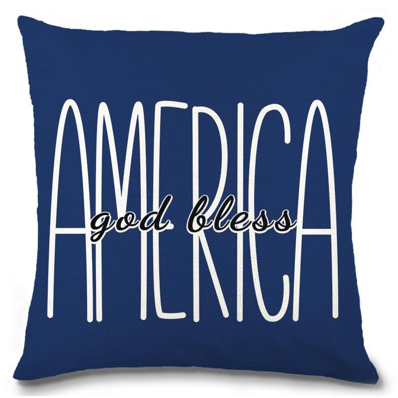4Th Of July Printed Home Decor Pillow Cover Bedroom Living Room Sofa Decoration Polyester Cushion Cover With Zipper