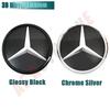 Autoaufkleber Für Mercedes Benz Silberner Rand 3D Spiegel Emblem Für Mercedes Benz A W176 B W246 C W205 Klasse Mattschwarz OE Stil F