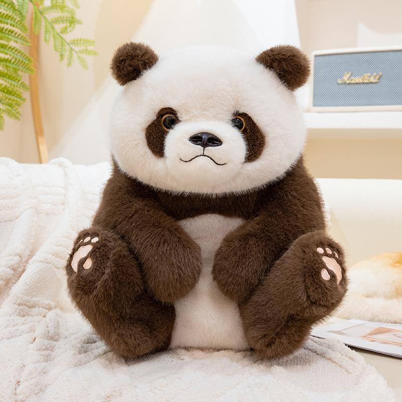 Simulation Sitting Giant Panda Plush Toy Doll Zoo Souvenir Chubby Giant Panda Baby Doll Gift