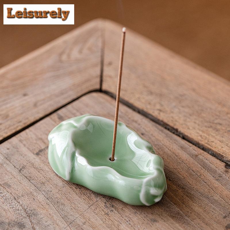 Lotus Leaf Incense Holder Incense Smoke Waterfall Incense Burners Mosquito Coil Holder Meditation Censer Yoga Accessories Craft