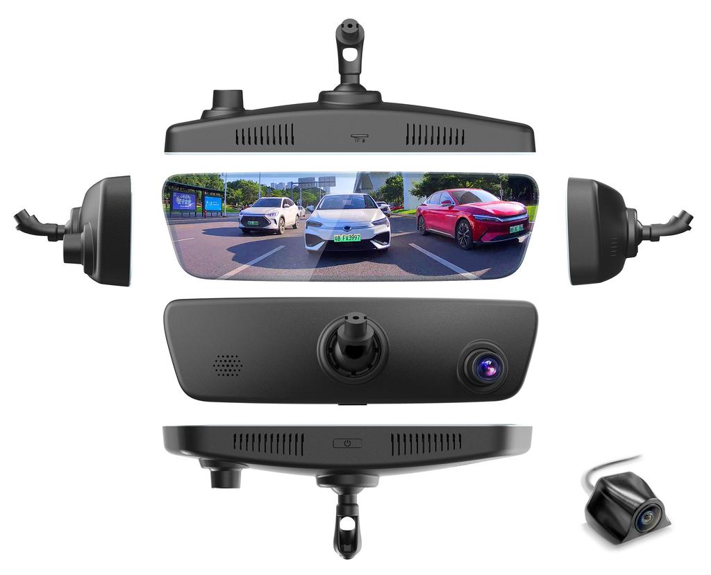 4K Mirror Dash Cam Streaming Media 170 Degree Wide Angle G-sensor Dash Cam WIFI App Control Parking Monitor Mirror Dashcam