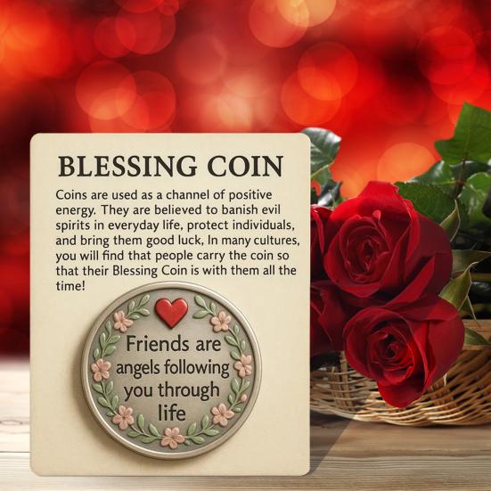 Friendship Blessing Coin Friends Are Angels Following You Through Life Friendship Keepsake Good Luck Pocket Token Gift for Friends
