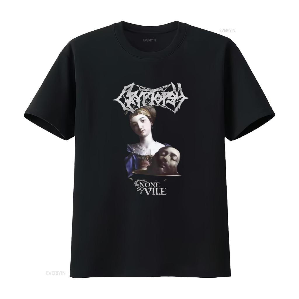 Herren Cryptopsy None So Vile Gothic Kunstdruck T-Shirt X-Large Schwarz vintage Gewaschen Designer-Kleidung Vielseitig Streetwear Unisex