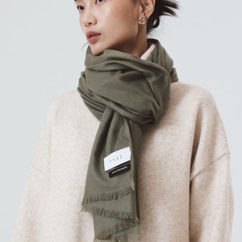 

ONSZ ONSZ 100% Cashmere Shawl Muffler GREEN