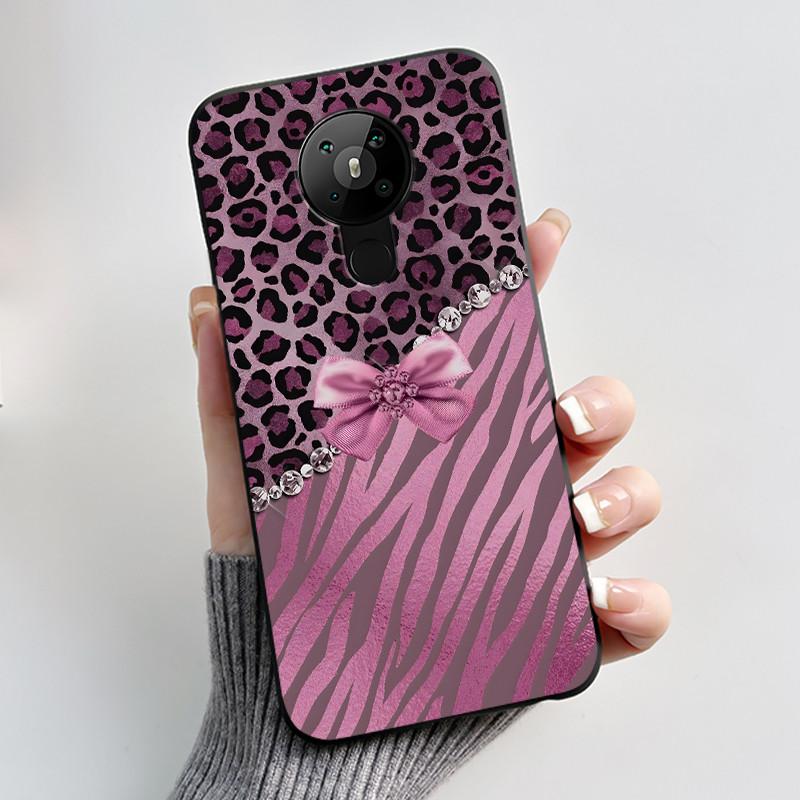Printing Pattern Case For Nokia 5.3/Nokia 5.4/Nokia 3.4 Coque Soft Silicone Black Shell Cover Cute Flower Cartoon Casing Fundas