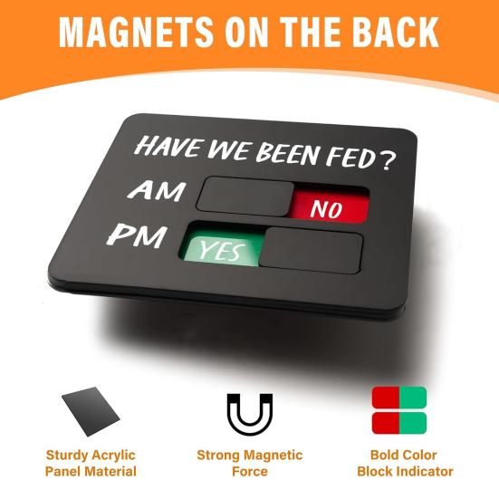 Semn Memento Hranire Animale de Companie cu Magnet Diagramă Hranire Câine Pisică cu Tracker AM/PM Am Hrănit Da Nu Panou Glisant Zilnic Hrană Animale de Companie Magnet Frigider
