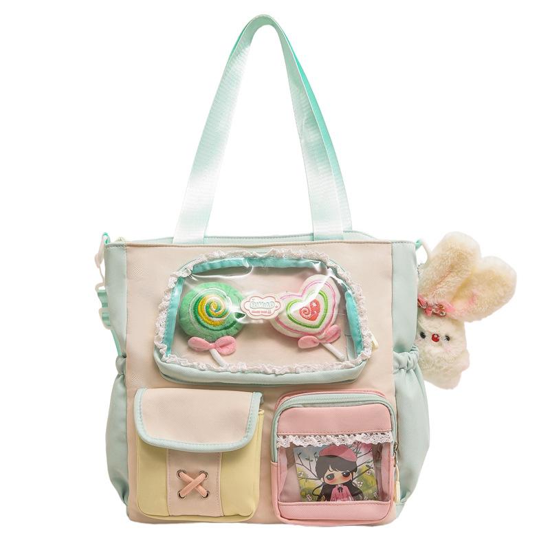 Schoolbag Fresh and Sweet High-value Dopamine Transparent Pain Bag Backpack Female Japanese High-value Junior High School Student Backpack Female