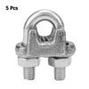 5 pcs Stainless Steel Clamp Wire Rope Clip Cable Clamp Fastener Silver  (M6)