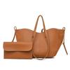 Fashi 2-in-1 Leder-Tragetaschen-Set für Damen, Große Schultertasche mit Litschi-Muster und passender Tasche für Arbeit, Einkaufen & Reisen