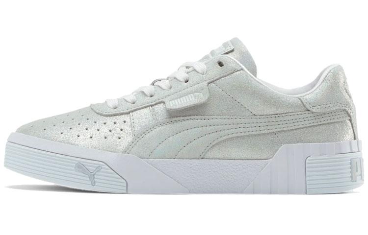 PUMA Cali Shimmer Silver/White Women s 373737-01 35.5
