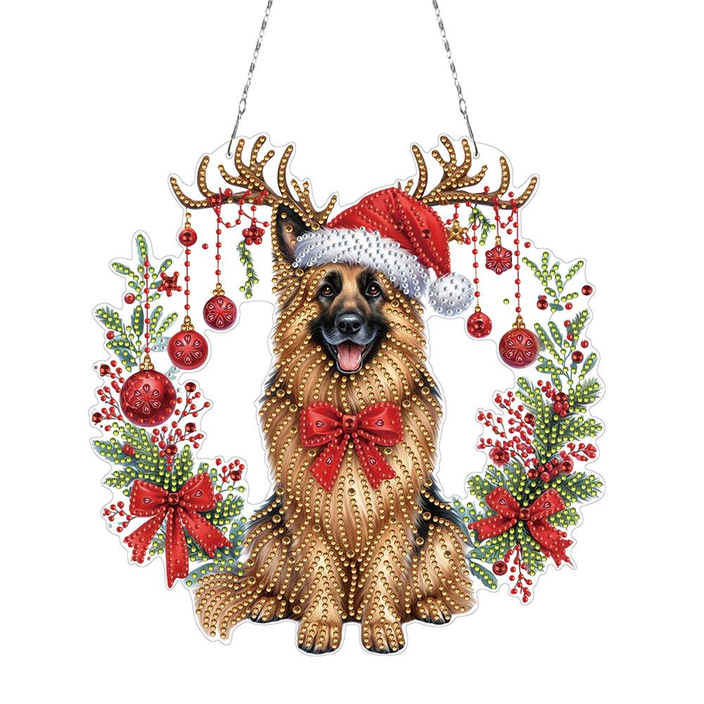 Acrylic Special Shape Xmas Tree and Butterfly Rhinestone Diamond Art Pendants Diamond Painting Hanging Pendant for Wall Window