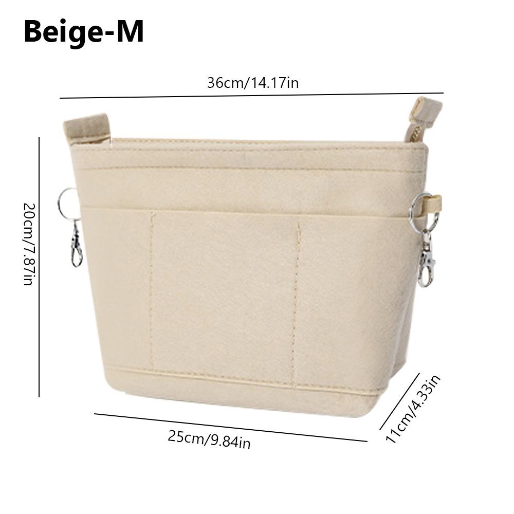 Felt Handbag Insert Liner Bag Multi-Pocket Bag Support Purse Liner Portable Large Capacity Internal Bag Storage Organization