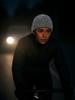 Reflective Silk Fabric Beanie Women's Warm Knit Hat Personality Outdoor Camping Headwear Night Safety Solid Color Cap