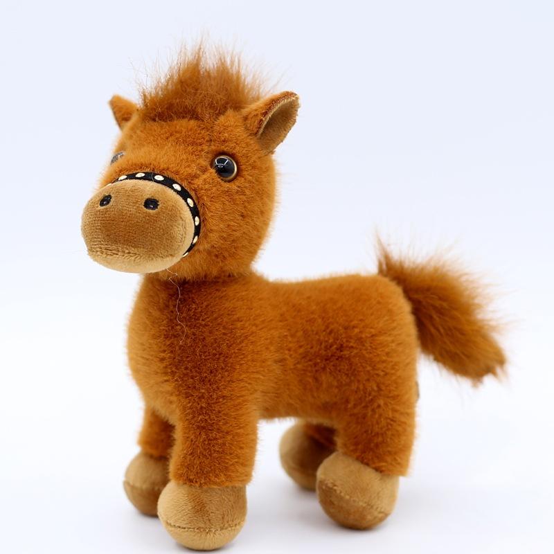 Plush Toy Rotatable Simulation Pony Doll Zodiac Horse Ornament Rag Doll Year of Horse Mascot