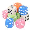 30PCS Colored Dice Set Plastic 6 Sided Standard Game Dice for Kids Classroom Math Learning White Blue Orange Pink Green
