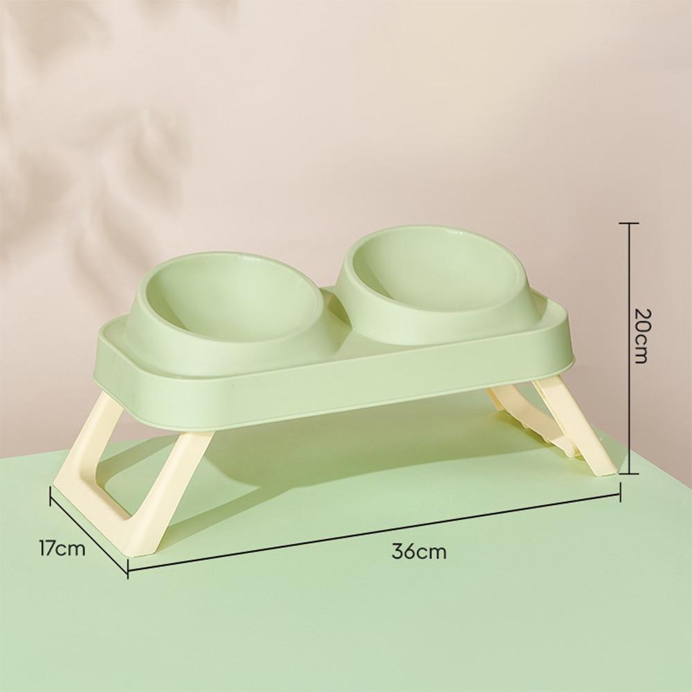 New Portable Pet Feeder 15° Elevated Stainless Steel Cat Bowl Non-Slip Base Foldable Dog Bowls for Dogs