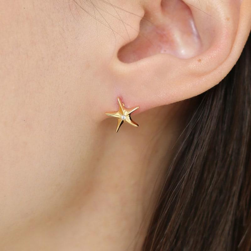 Eveningbell [silver925] Dancing Star Earrings (gold)