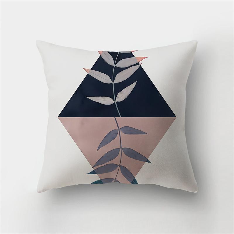 45x45cm Abstract Geometric Print Cushion Cover Marble Pillow Cover Polyester Short Plush Patchwork Sofa Home Decor Cushion Cover