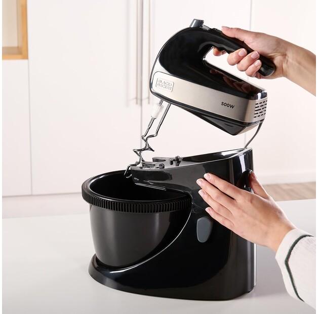 Ручной миксер Black&Decker BXMXA500E с насадками (ES9130090B)