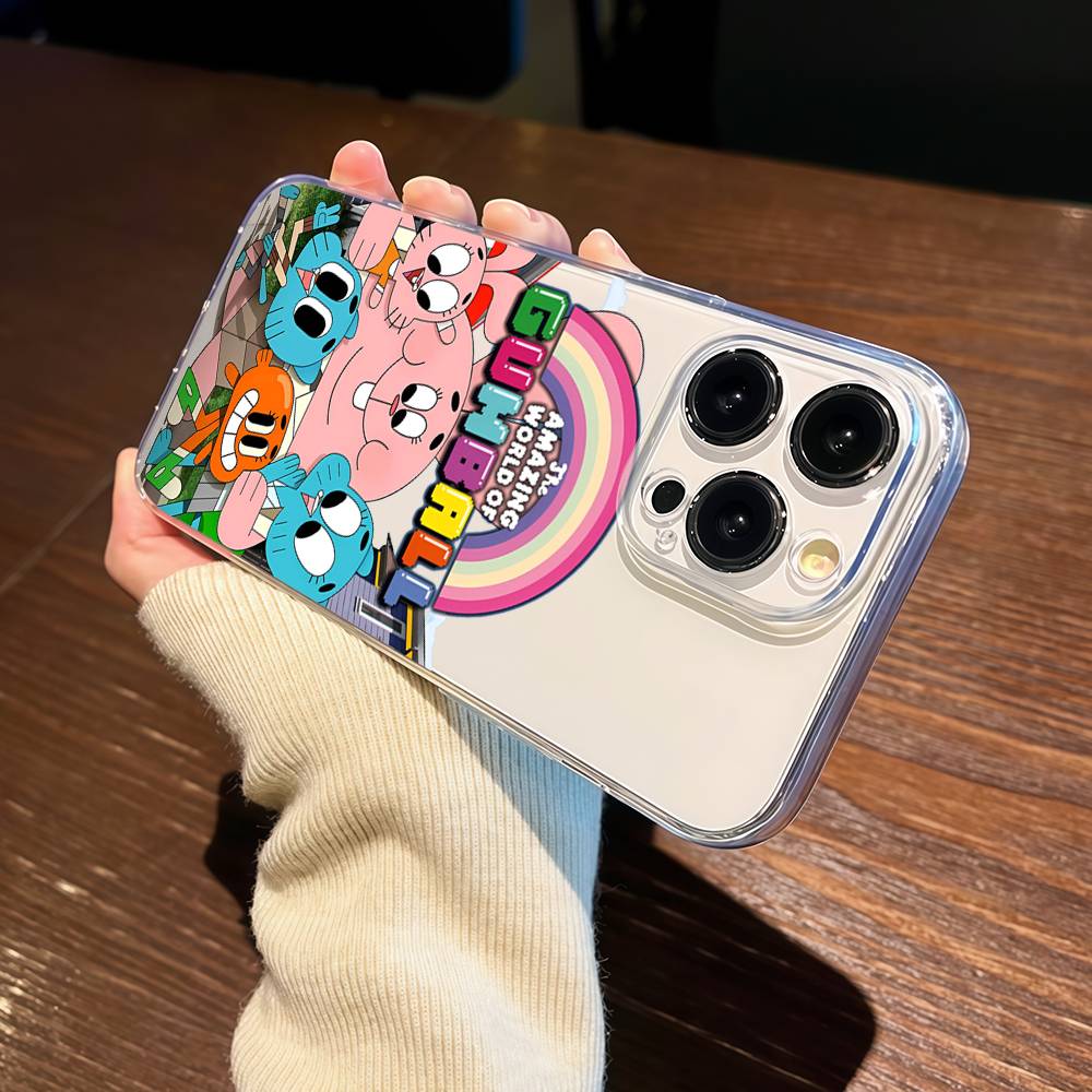 Die erstaunliche Welt von Gumball Hülle für IPhone 17 16 15 14 13 12 Mini 11 Mini Pro Max Transparente Silikonhülle