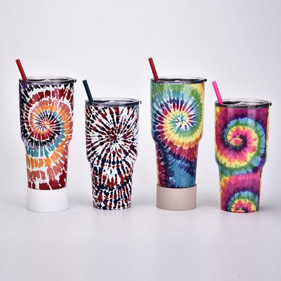 30 Oz Water Bottle Heat Preservation Food Grade Leak-proof Tie-dye Stainless Steel Water Cup Outdoor Accessories