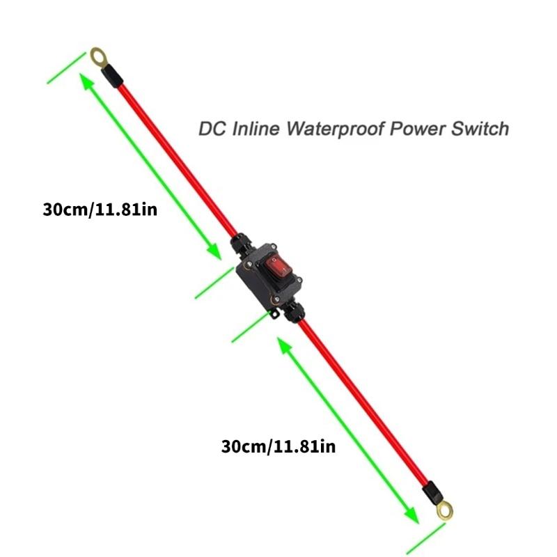 Inline Wire Switches for Motorcycle 12-24V DPST Double Side Wiring Cable Switches with Quick Connect/Disconnect On Off